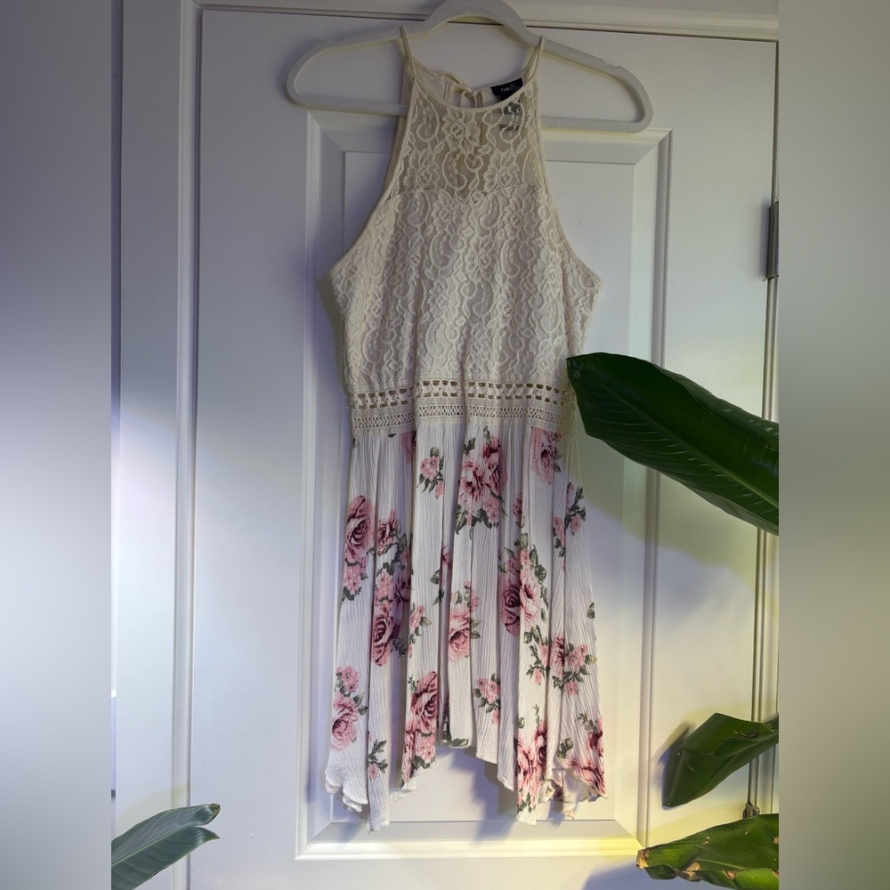 Floral Lace Halter Dress